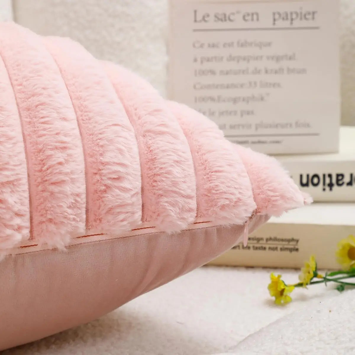 Artificial Plush Pillow Covers Set