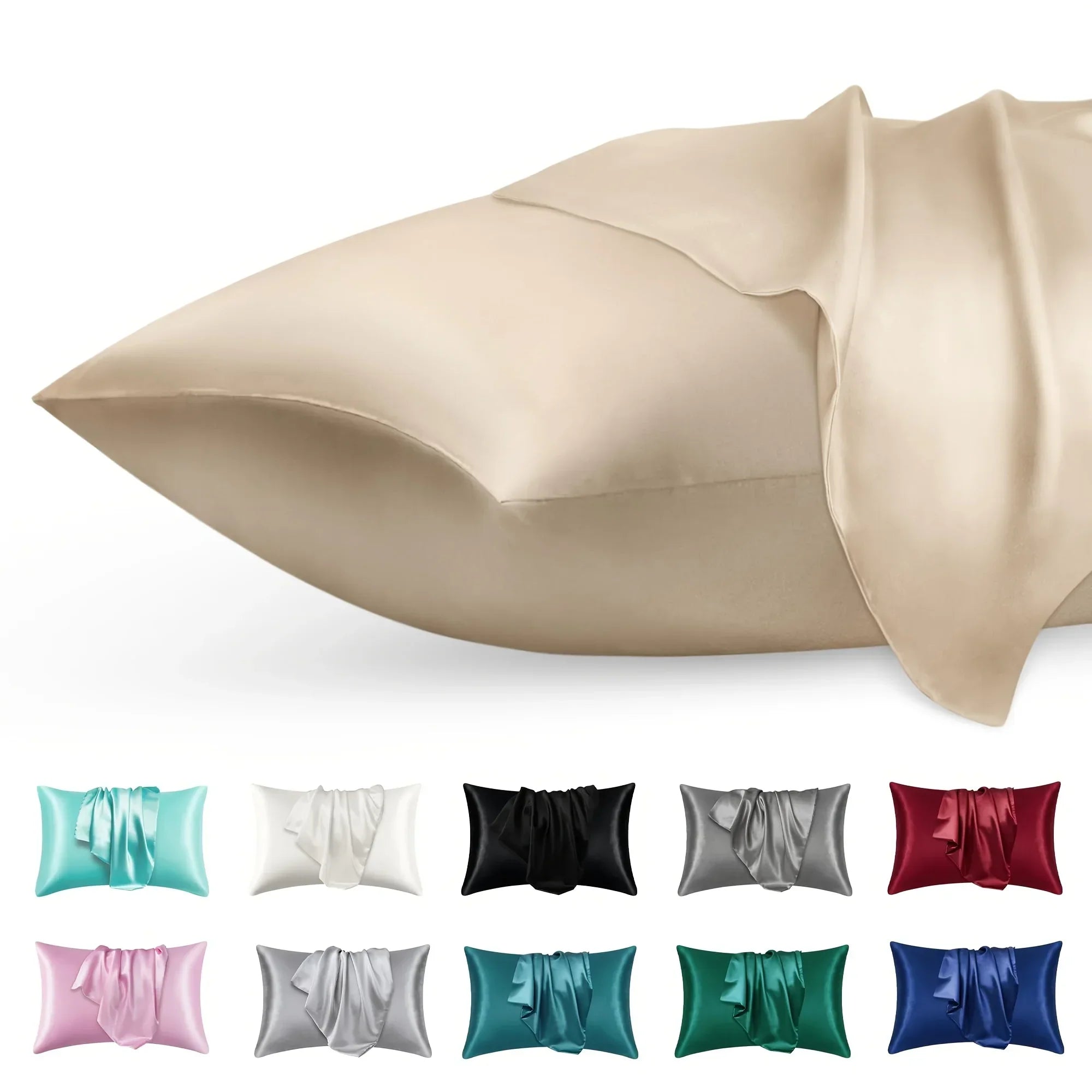 DecorBites™ Satin Envelope Pillowcase Set Silk-Like