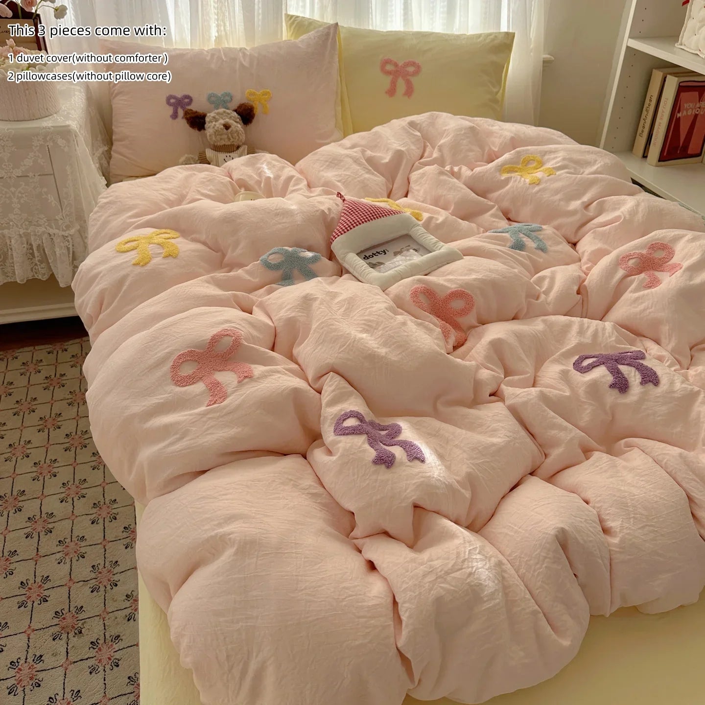 Sheet Set 3 Piece Embroidered Bedding