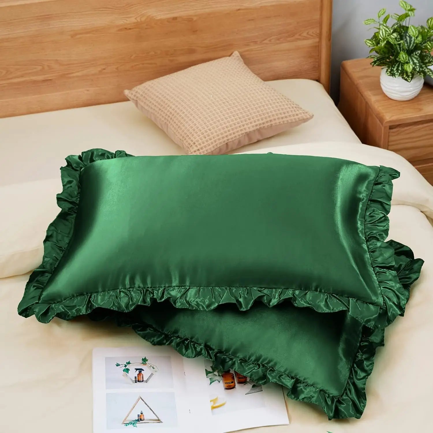 Satin Ruffle Pillowcase Set Silky