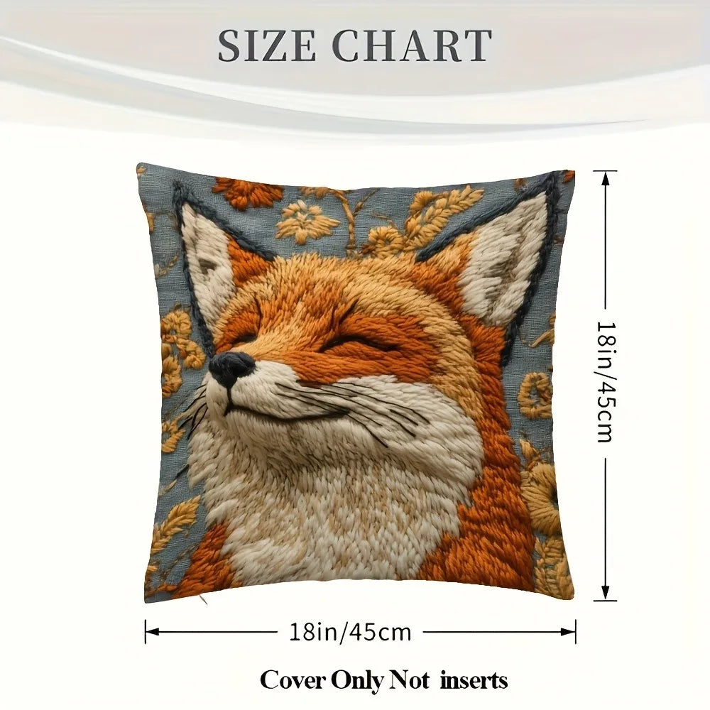Fox Printed Pillowcase Sofa Cushion Cover