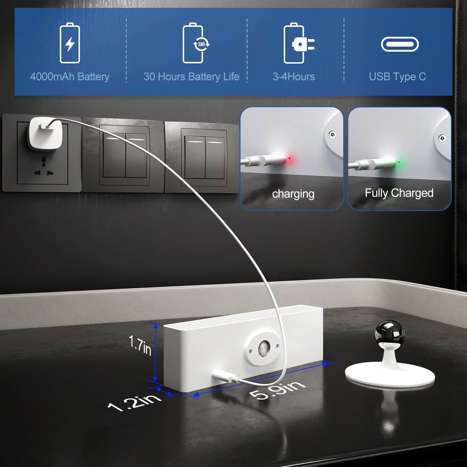 DecorBites™ Led Wall Sconce Dimmable 360 Rotation