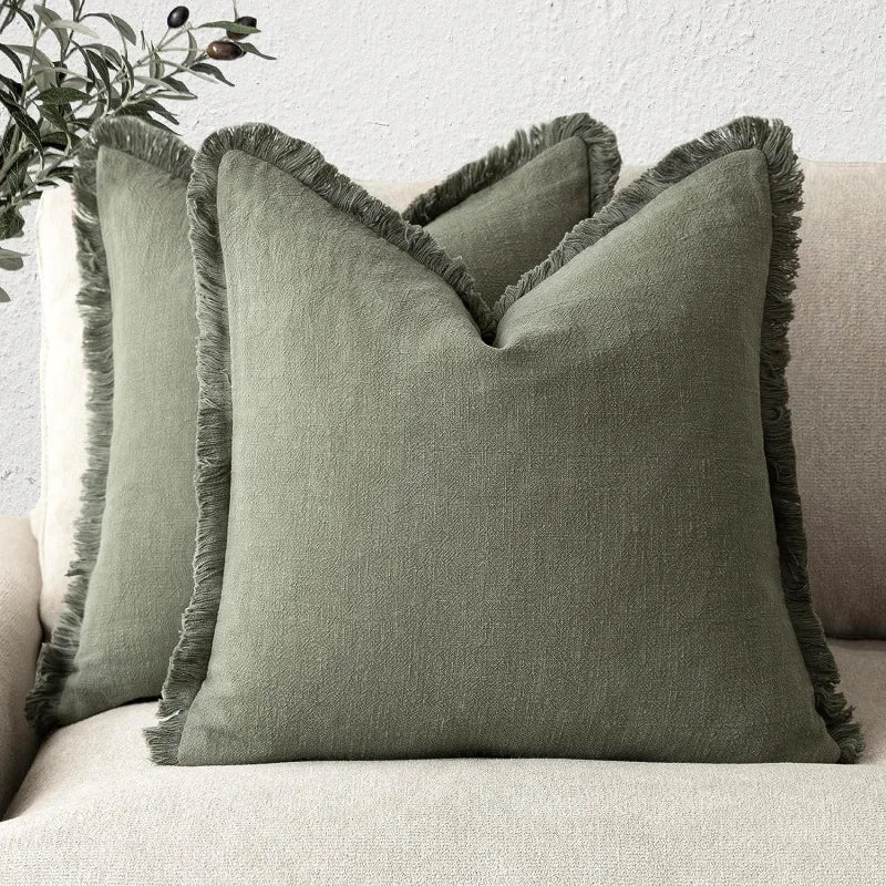 Green Cotton Cushion Cover 45x45cm