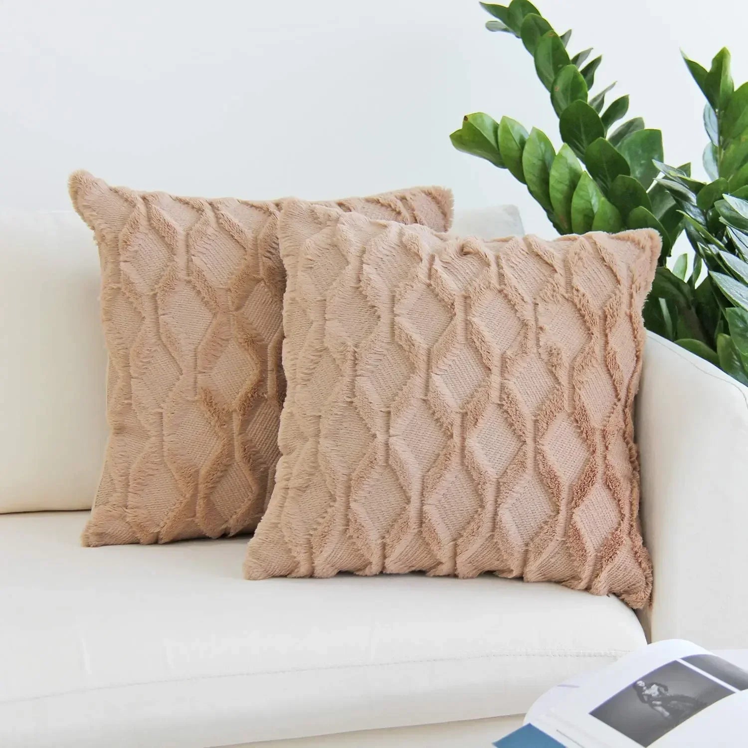 Fluffy Cushion Cover Plush Decorative