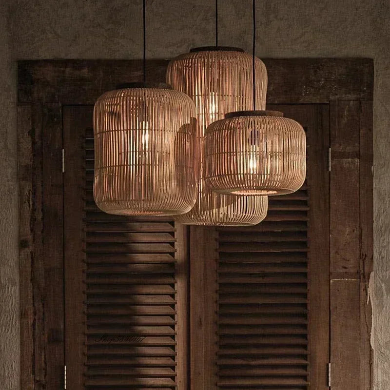 Rattan Teahouse Pendant Light