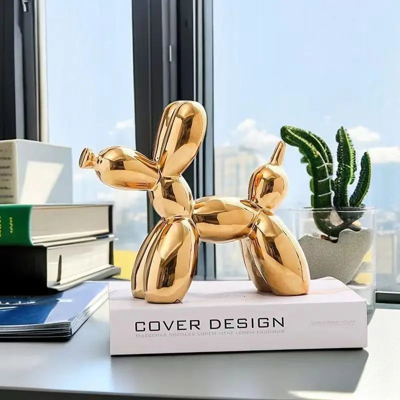 ceramics Balloon Dog Sculpture Home Decor room Decoration Accessories Office Nordic Animal Decorative Sculptures and Figurines