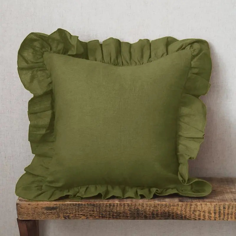 Linen Ruffle Pillowcases Home Decor