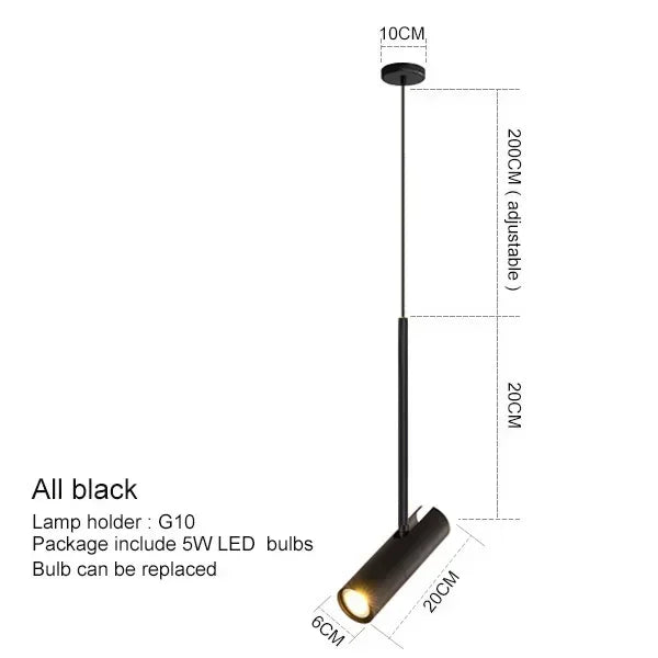 DecorBites™ Black LED Chandelier Adjustable Hanging Lamp