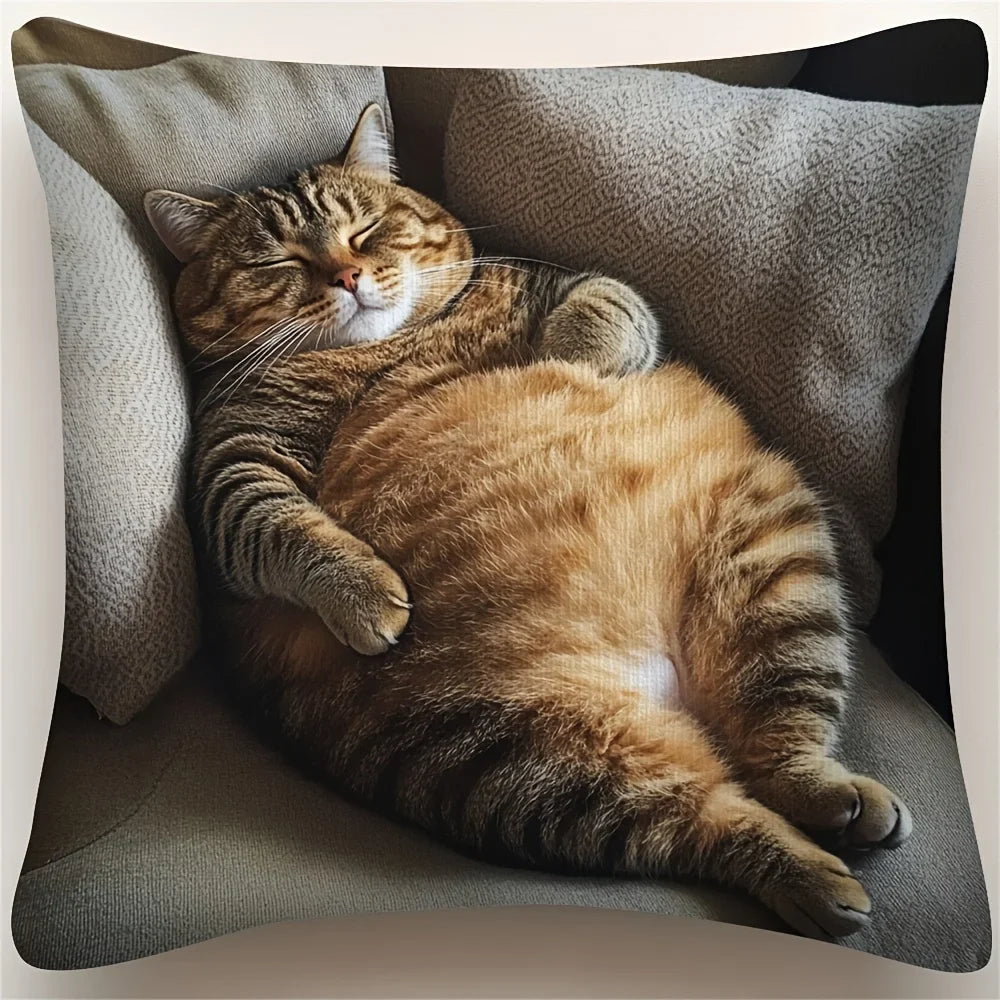 Fat Cat Pillowcase Durable Polyester