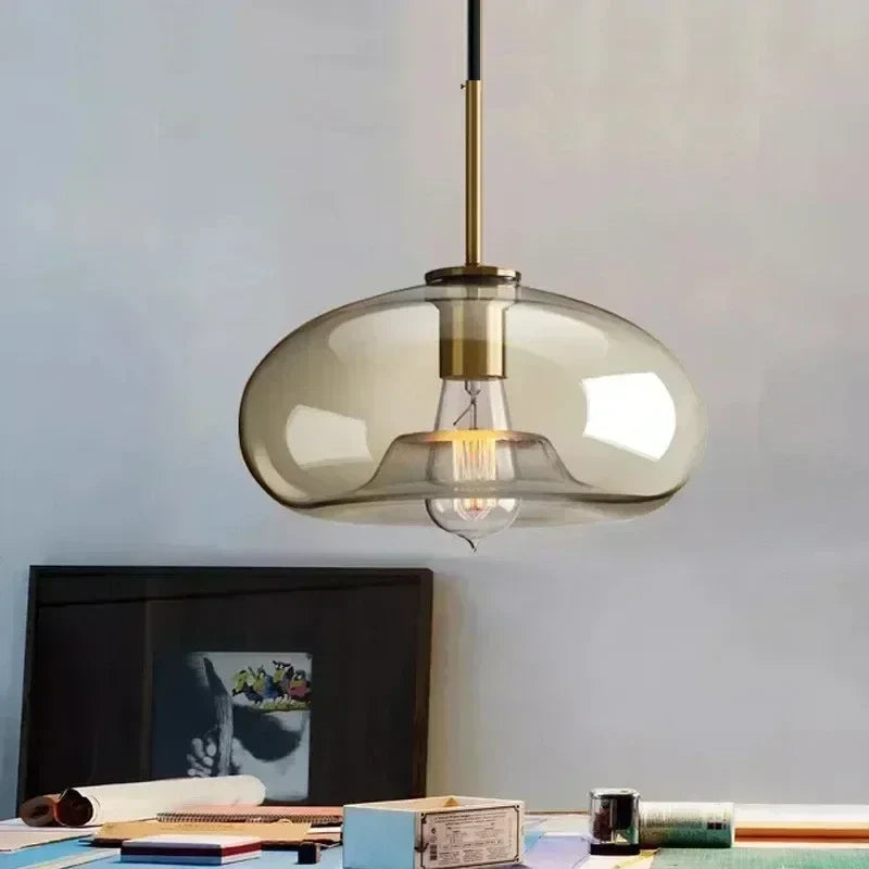 Glass Pendant Lights Cognac Interior