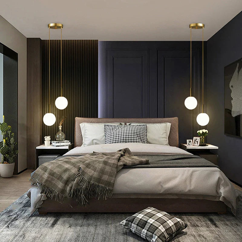 DecorBites™ LED Bedside Pendant Light Glass