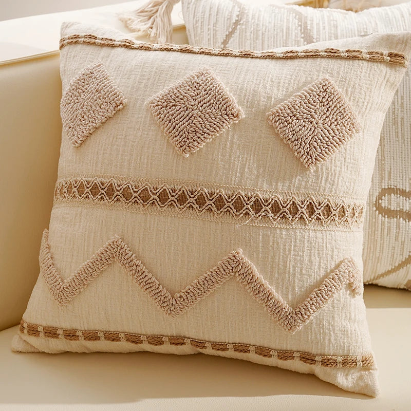 Brown Geometric Throw Pillow Cover