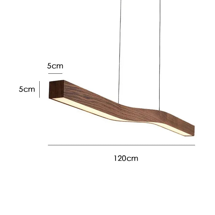 Pendant Light Linear Walnut Wood