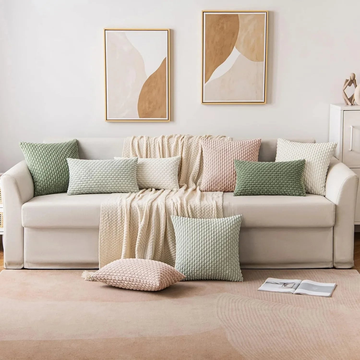 Sage Green Throw Pillow Covers 18x18