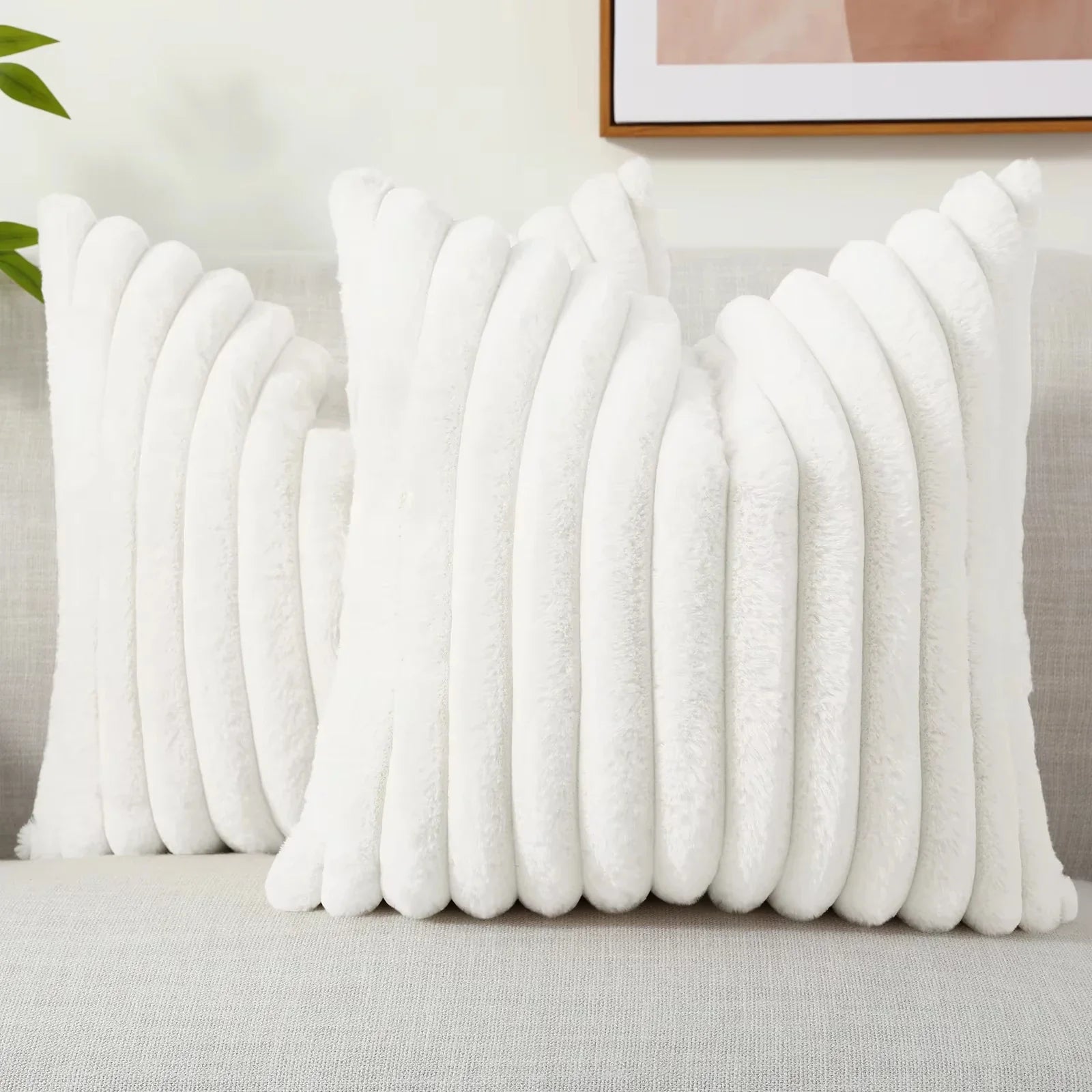 Fluffy Rabbit Plush Pillow Covers