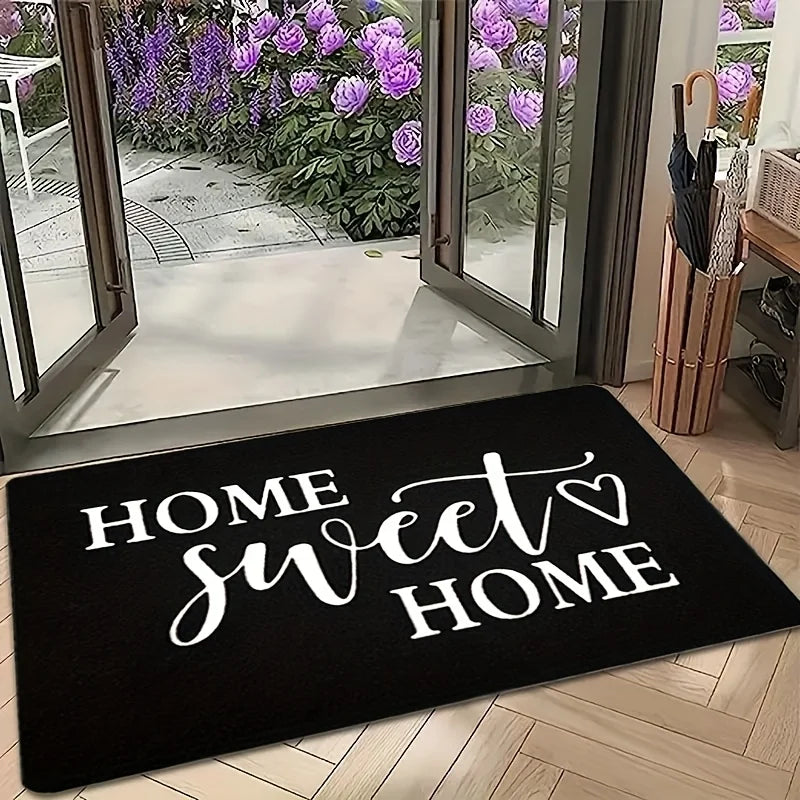 VIKAMA "HOME SWEET HOME" Valentine's Day Heart-Design Welcome Door Mat, Outdoor Garden Non-Slip Carpet, Holiday Gift, Home Decor