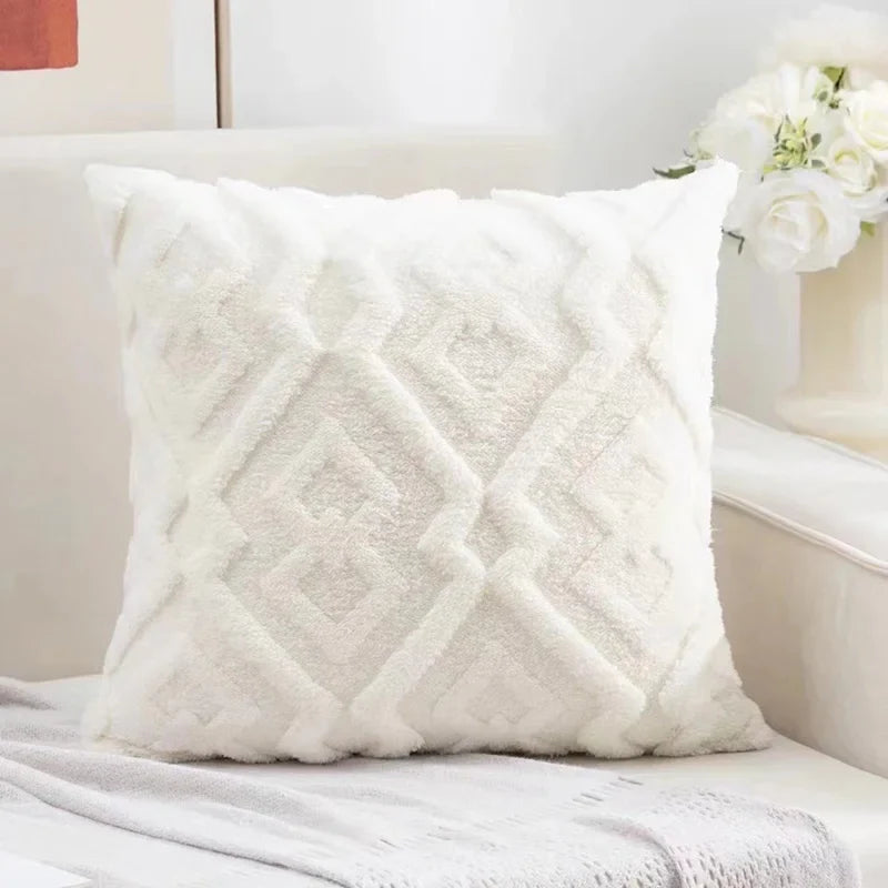 Snowflake Velvet Throw Pillow Cover