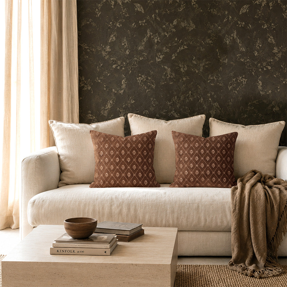 Scarlett Caramel Diamond Trellis Pillow Cover