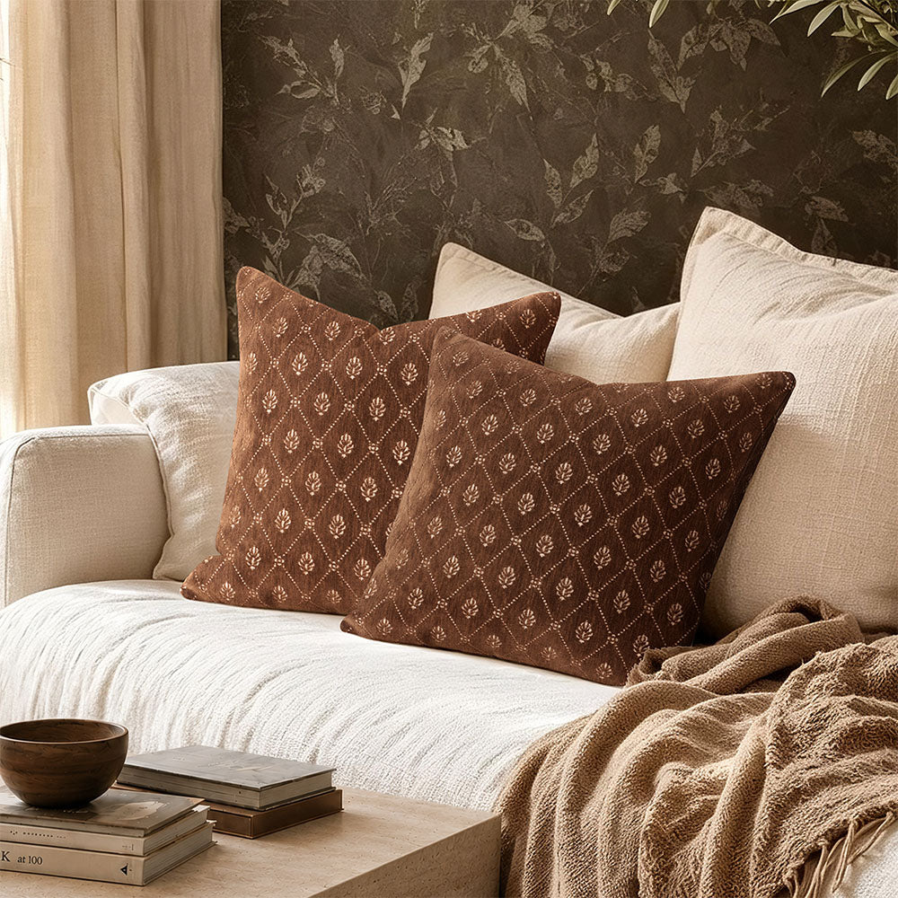 Scarlett Caramel Diamond Trellis Pillow Cover