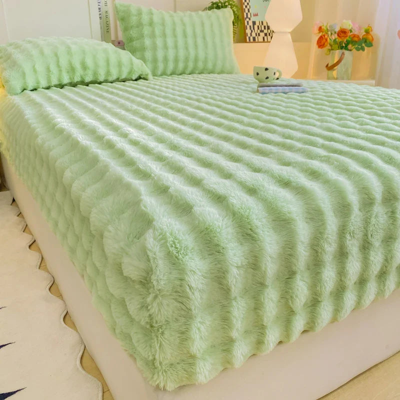 Bubble Fleece Single Bed Mattress Cover