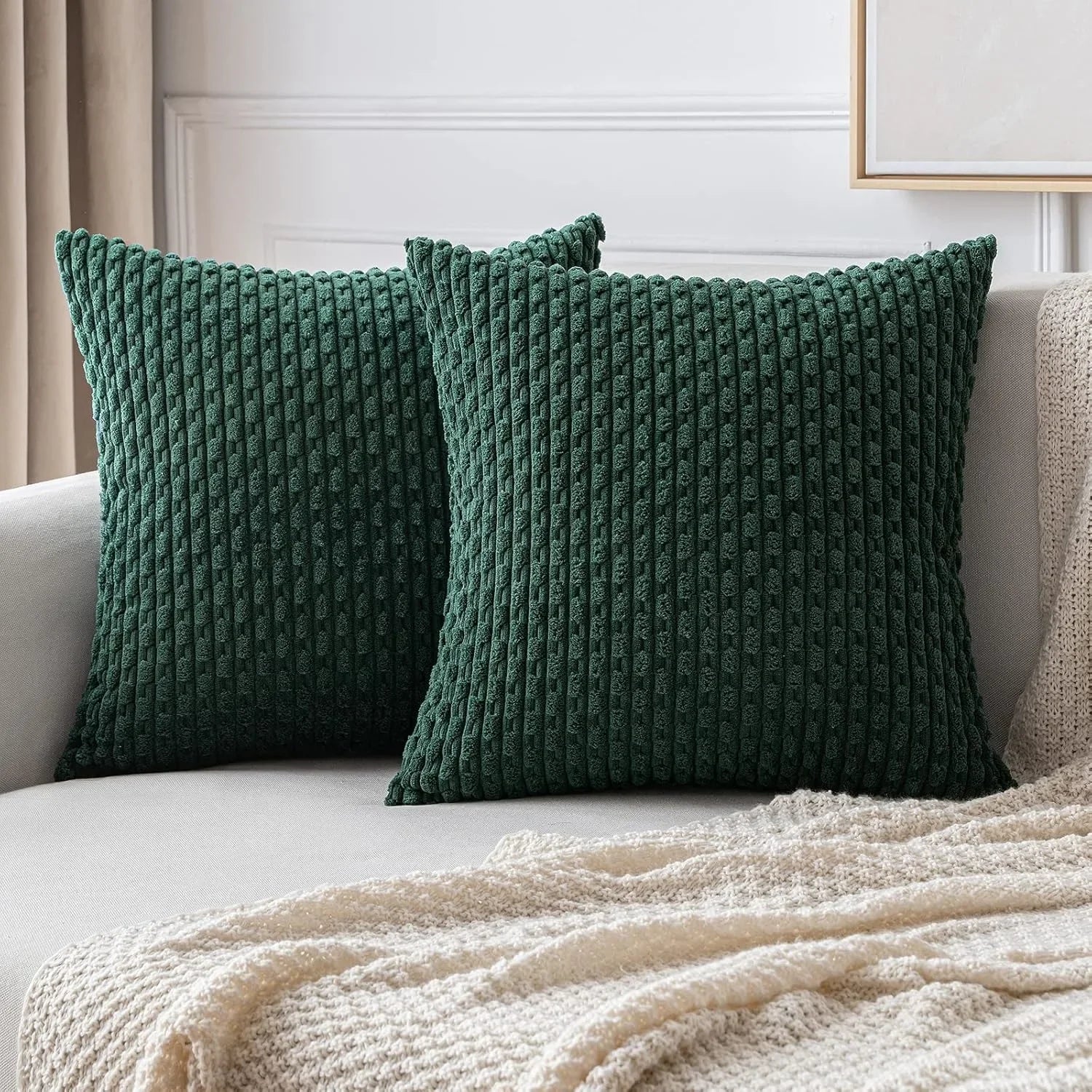 Corduroy Cushion Covers Striped Pillowcases