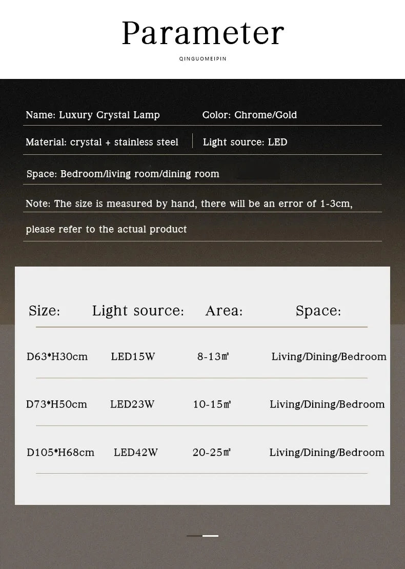 Crystal Chandelier LED Modern Lighting