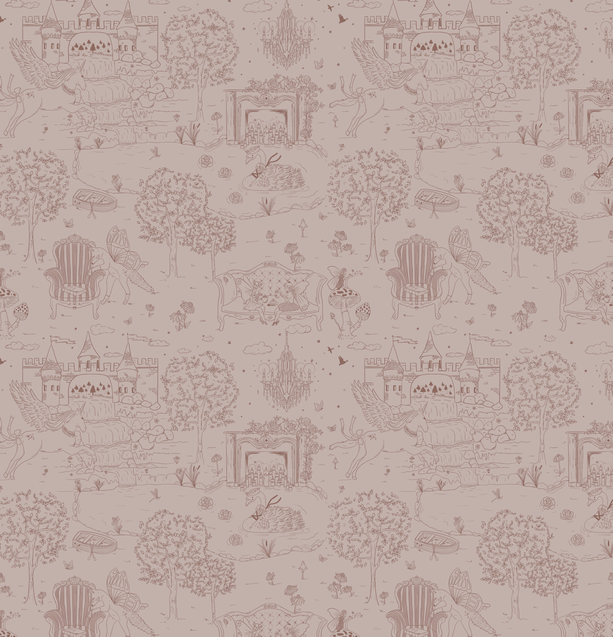 Ginny Wallpaper by Painted Hawk Design