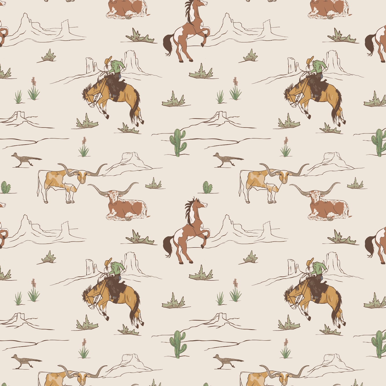 Bronc Wallpaper by LeeArt Co