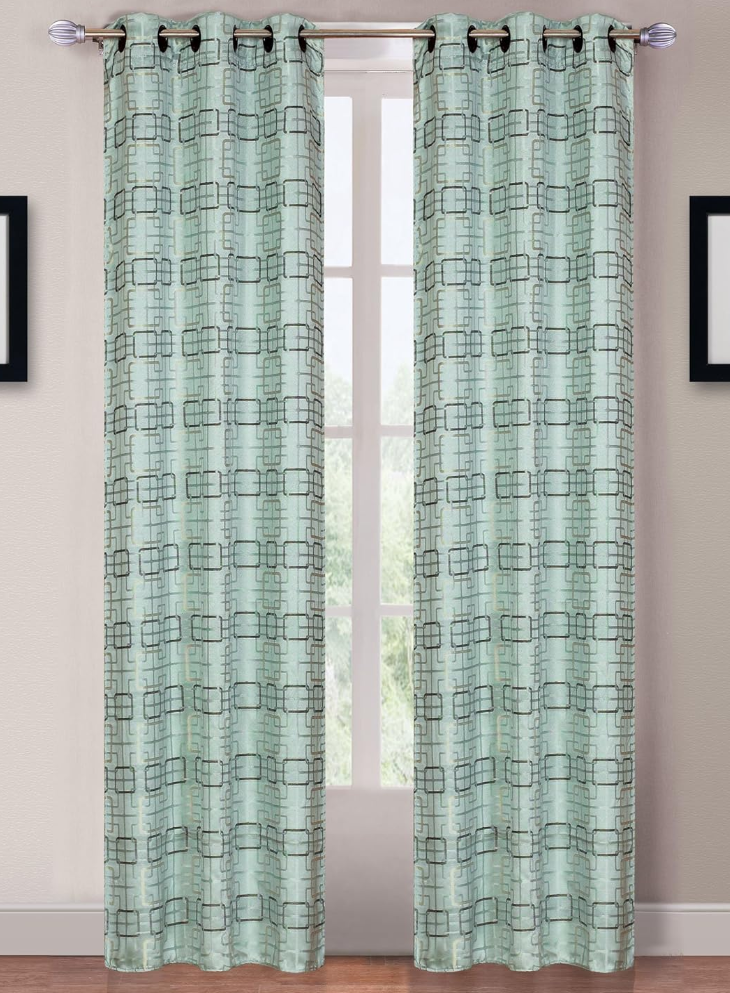 Lavish Home 2-Panel Katrina Grommet Curtains, 40 W x 84 H/blue