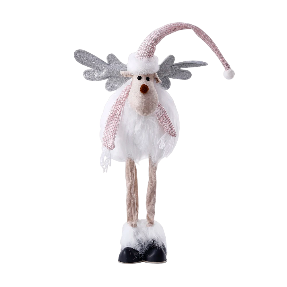 Radiant Reindeer: Large Standing Elk Plush Doll with LED Lights-0