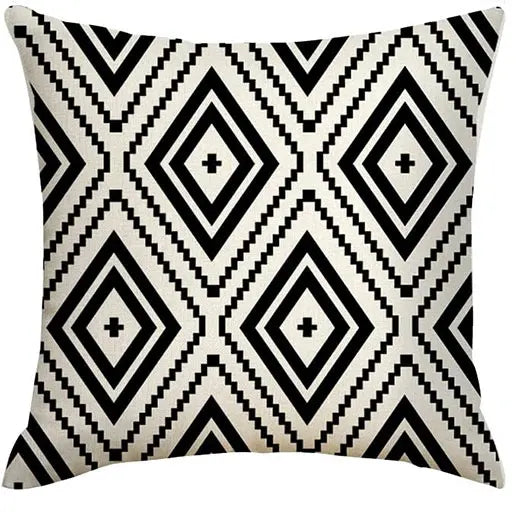 Geometric Linen Throw Pillow Covers