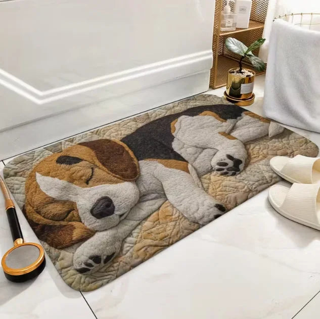1 Piece of Beagle PU Floor Mat for And Durable Door Mat Suitable for Living Room Kitchen and Outdoor Use Home Decoration Rugs
