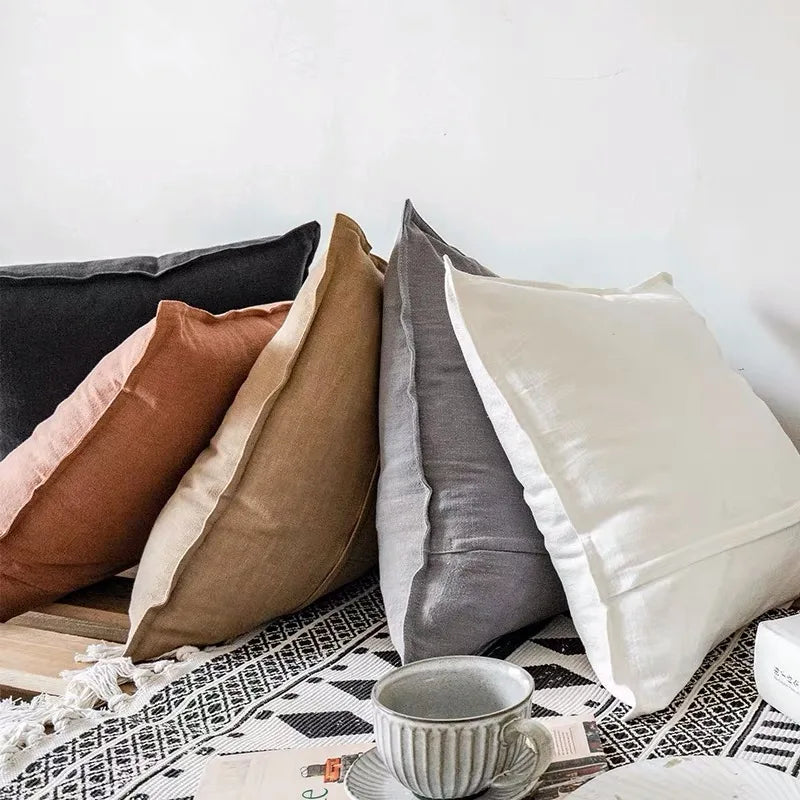 Pillow Cover Cotton Linen Washable