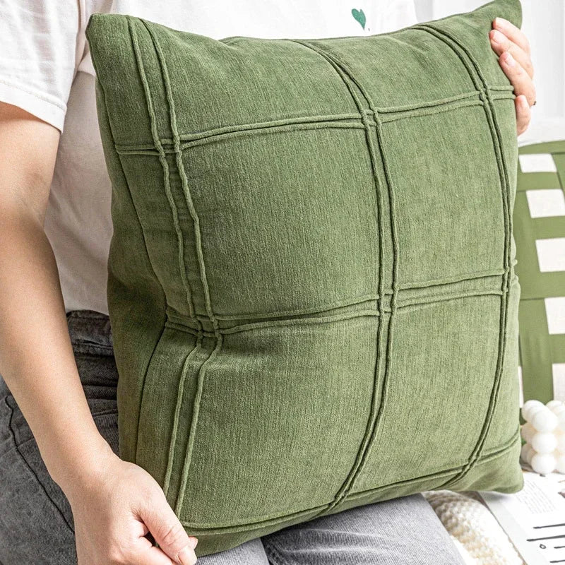Green Pillow Cover Decorative Geometric