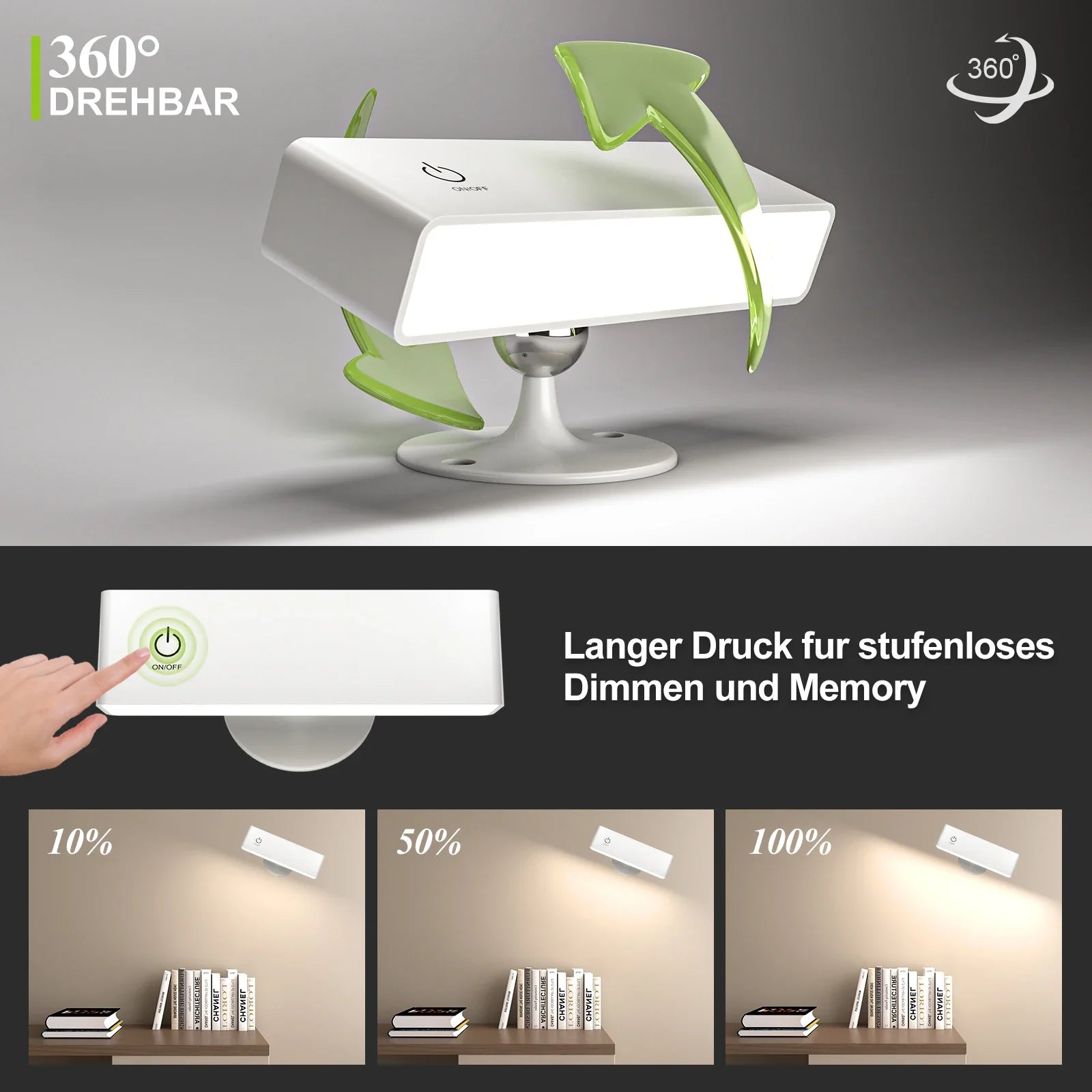 DecorBites™ Led Wall Sconce Dimmable 360 Rotation