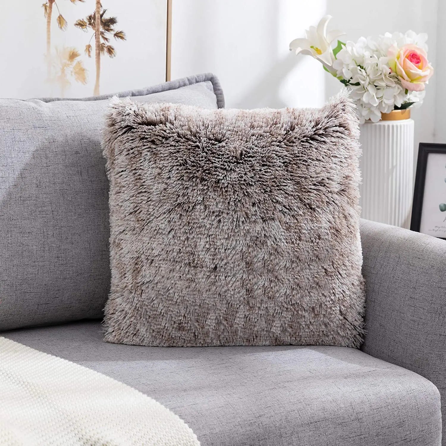 Fur Cushion Cover Plush 43x43cm