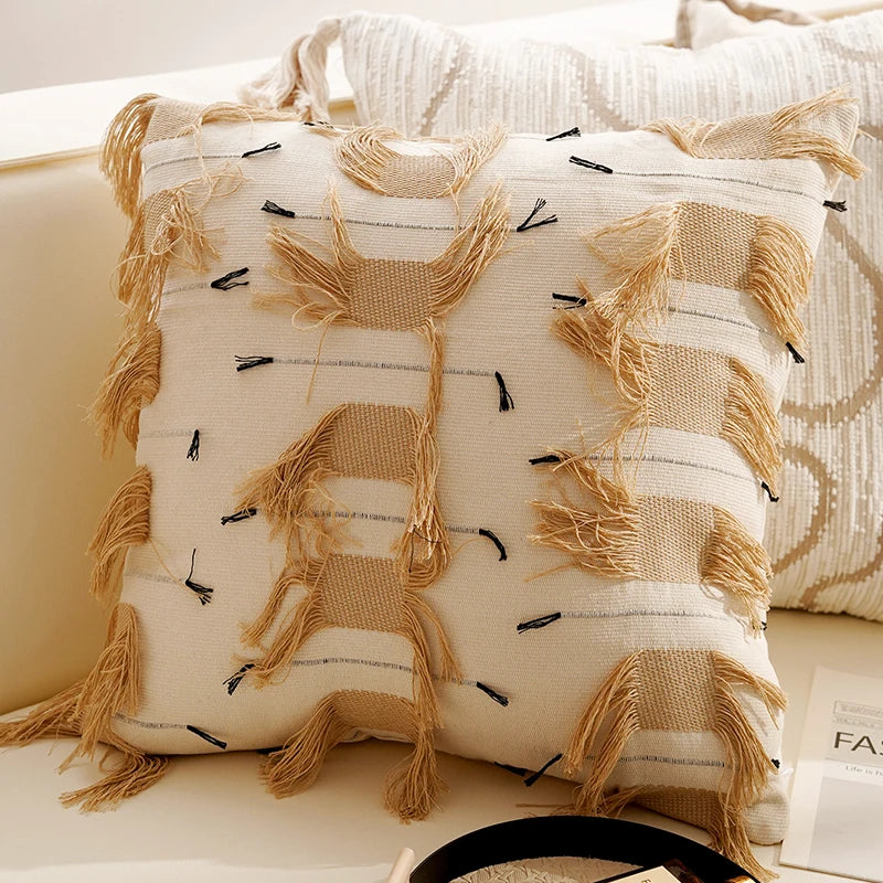 Brown Geometric Throw Pillow Cover