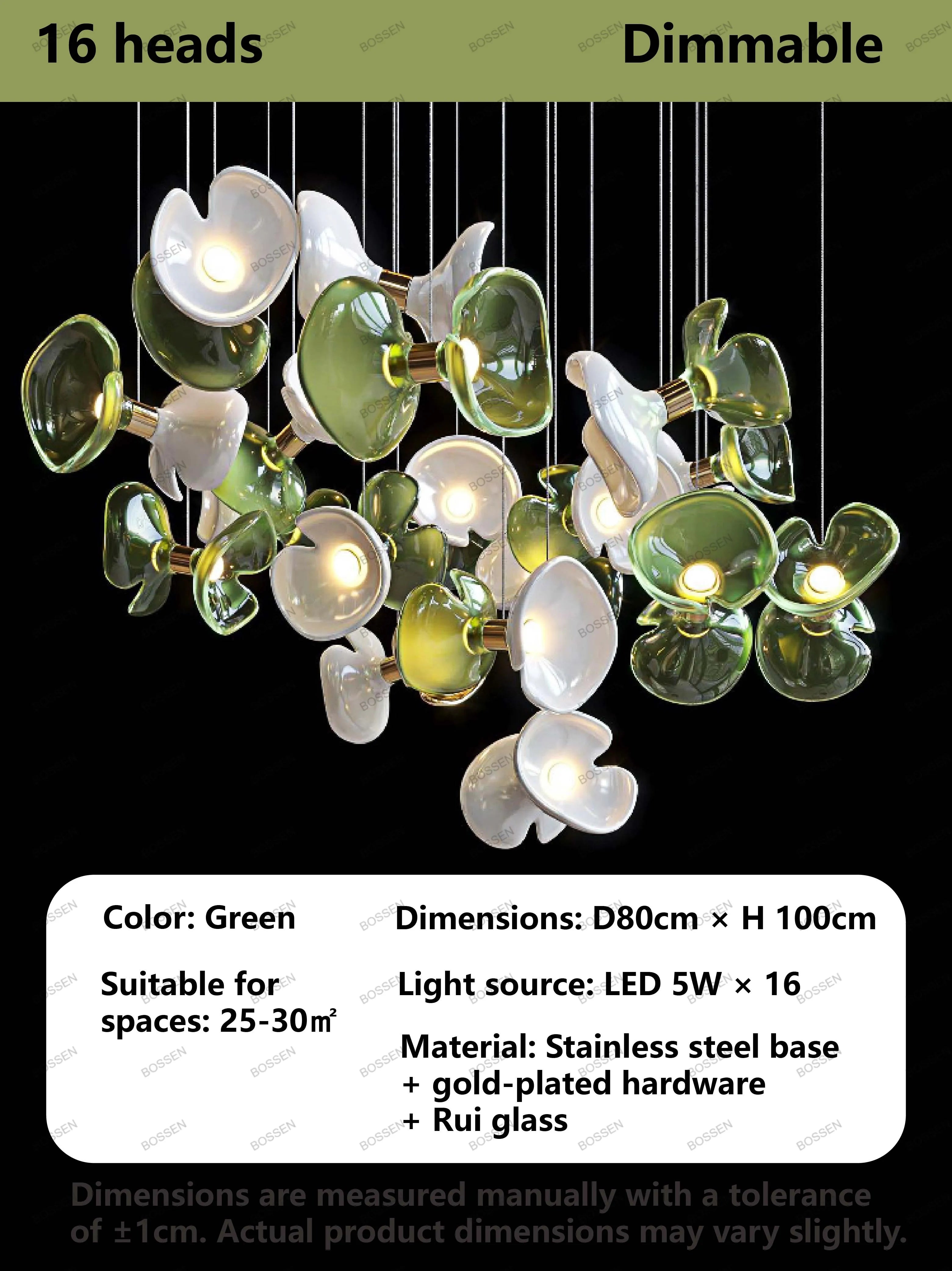 DecorBites™ Crystal Chandelier Dimmable Glass Pendant Light