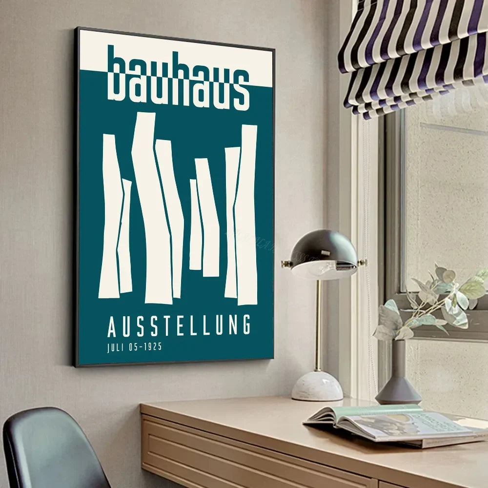Bauhaus Abstract Art Exhibition Geometric Minimalist Lines Art Poster Canvas Painting Wall Prints Living Room Home Decor Poster