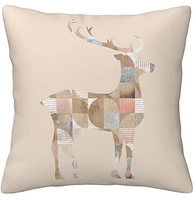 Deer Silhouette Linen Sofa Pillowcase
