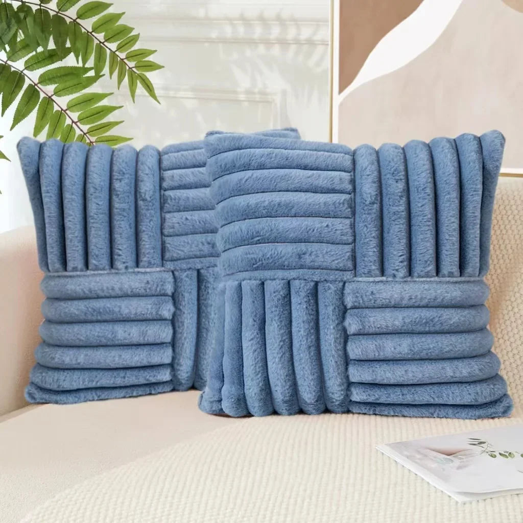 Artificial Plush Pillow Covers Set