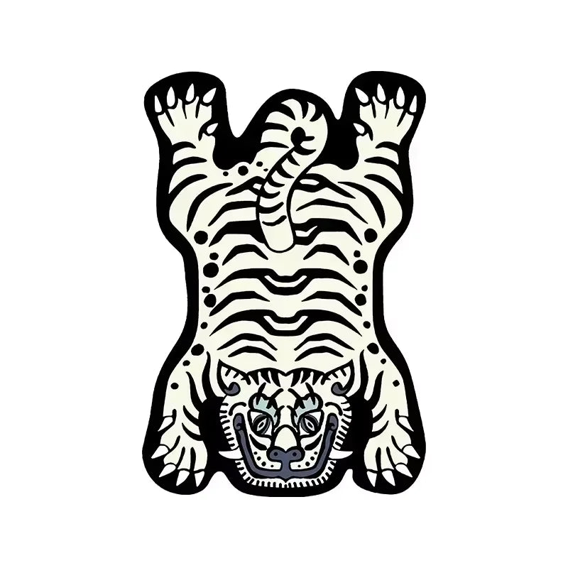 VIKAMA Domineering Tiger Carpet Personality Shaped Doormat Rug For Bedroom Living Room Floor Mat Machine Washable Home Decoratio