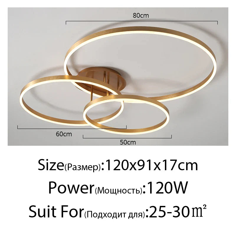 Led Chandeliers 3 Circle Nordic