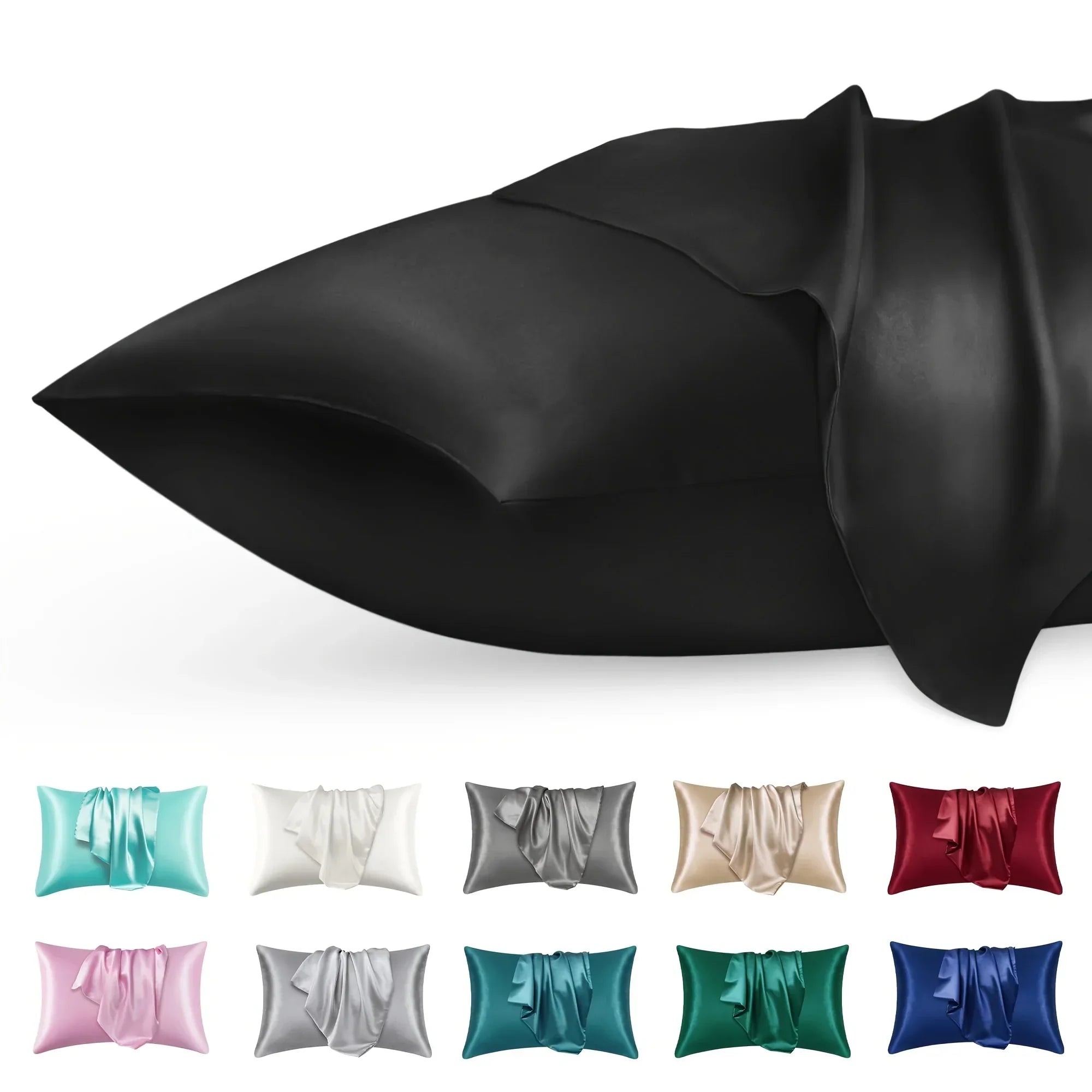 DecorBites™ Satin Envelope Pillowcase Set Silk-Like