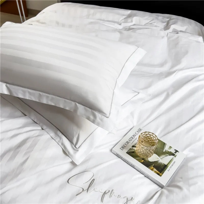 Cotton Pillowcase Jacquard Stripe