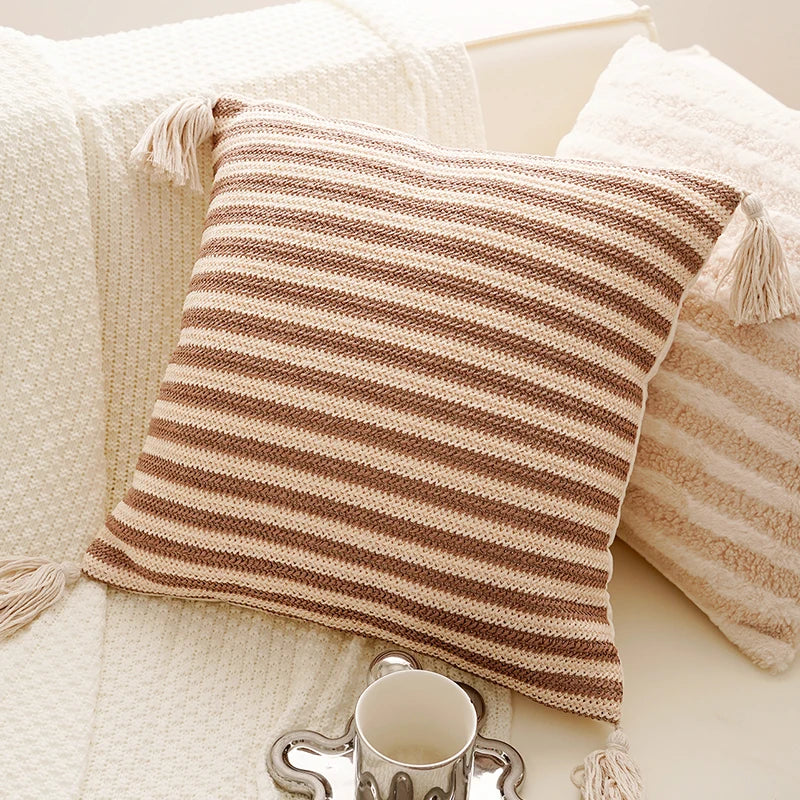 Brown Geometric Throw Pillow Cover