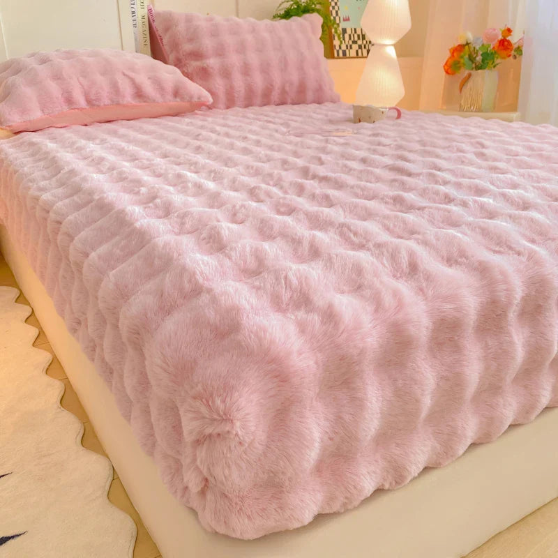 Bubble Fleece Single Bed Mattress Cover