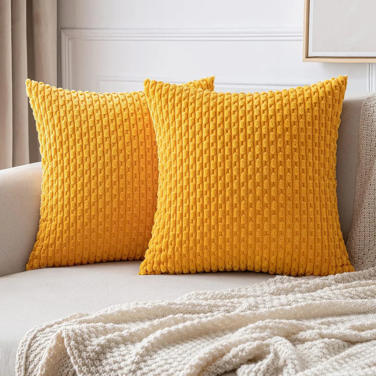 Corduroy Cushion Covers Striped Pillowcases