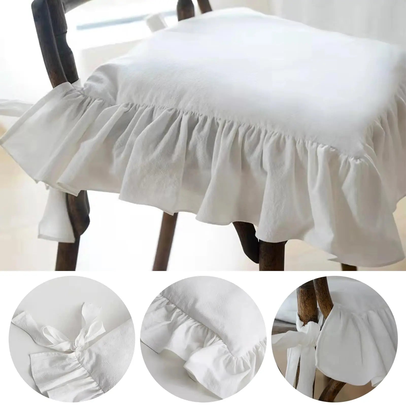 Ruffled Chair Pads Seat Cushion Covers