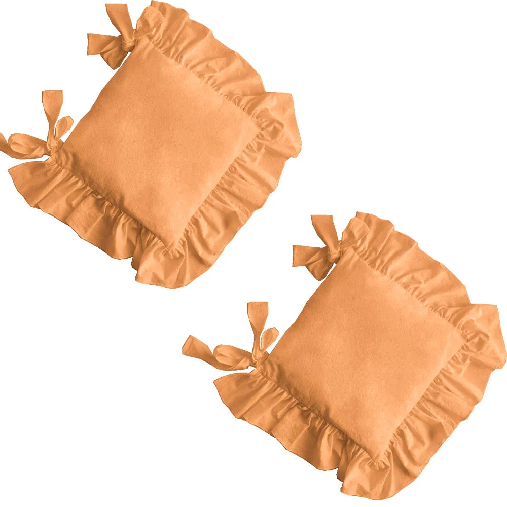 Ruffled Chair Pads Seat Cushion Covers